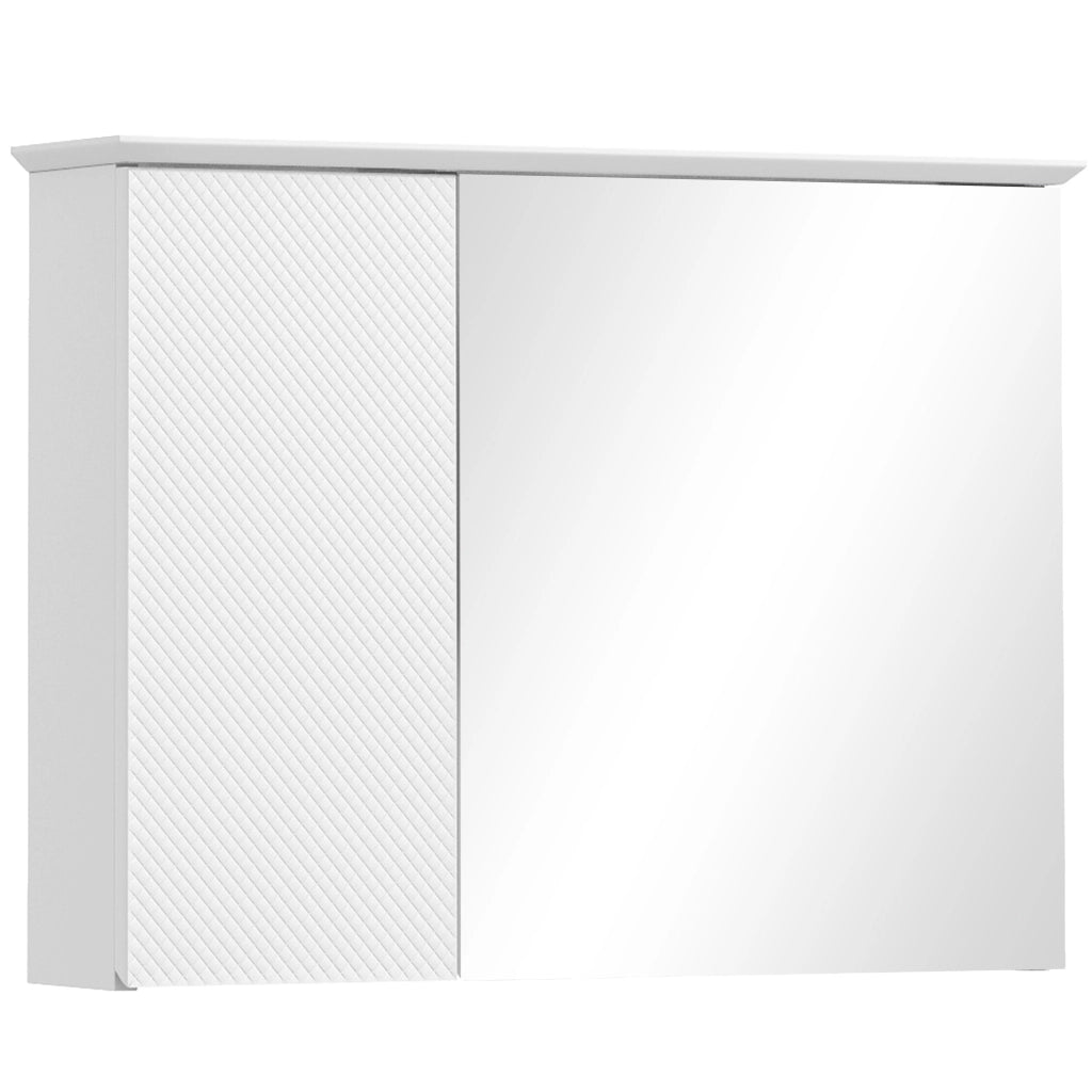 Armadio bagno con specchio e ripiano regolabile ¨C zephmum ¨C bianco 65x15x49 cm