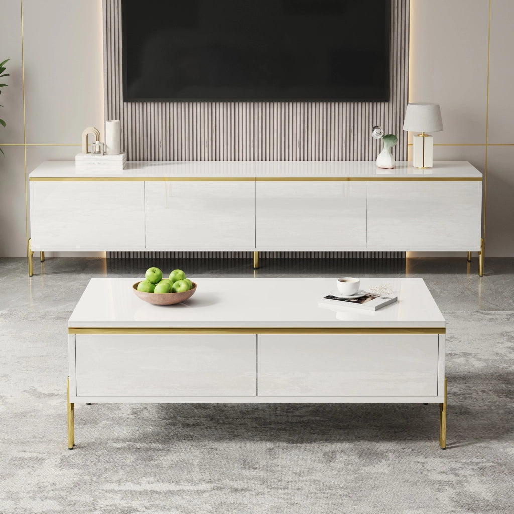 Cassettiera per TV bianca in truciolare lunghezza 170 cm