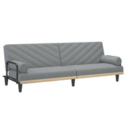 Divano letto con braccioli 205 x 89 x 70 cm tessuto grigio chiaro 02_0021015