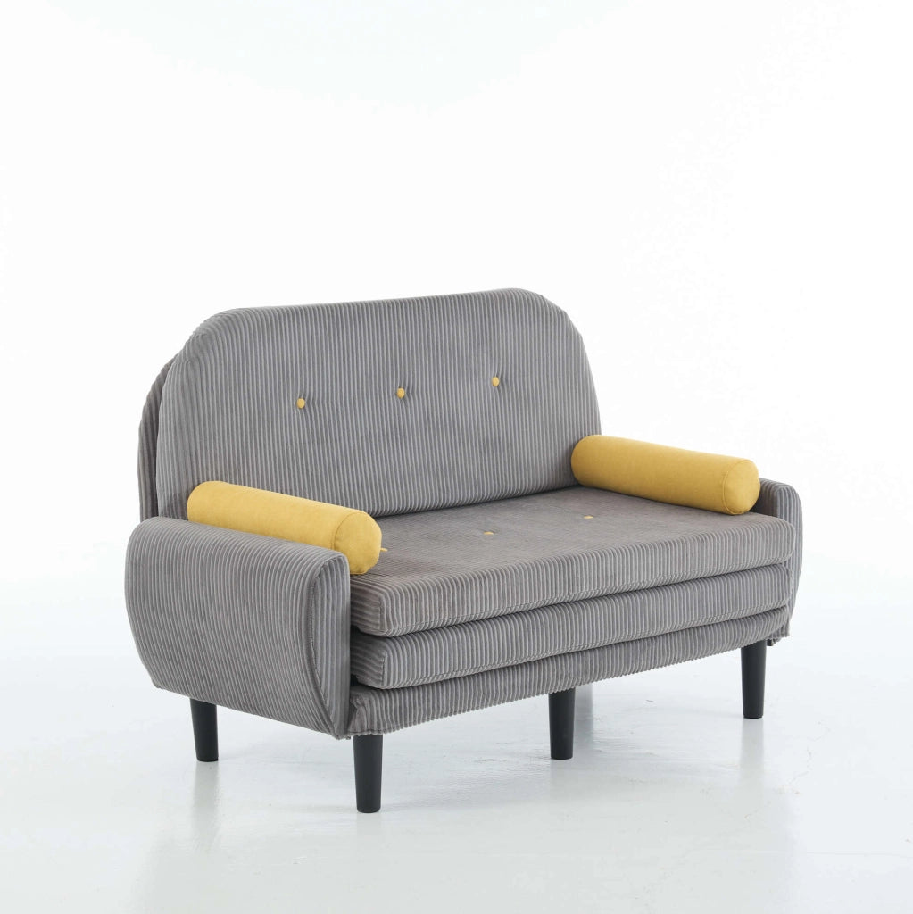 Divano multiforme 133.5x77x85 cm reclinabile in velluto grigio