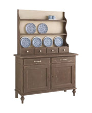 Madia credenza piattaia legno shabby grigio consumato 137x50x200 (516+517) - Mobili 2G