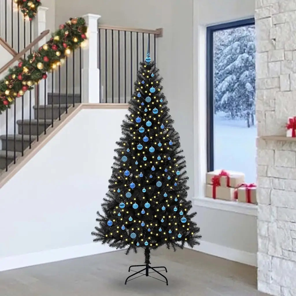 Albero di Natale con 300 LED con supporto Nero 240 cm PVC 3396503
