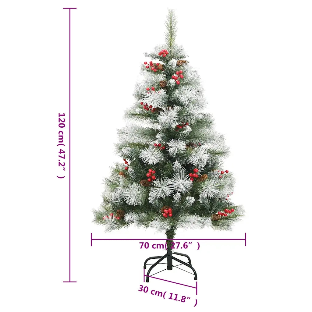 Albero Natale Artificiale Incernierato con Pigne e Bacche 120cm 357710