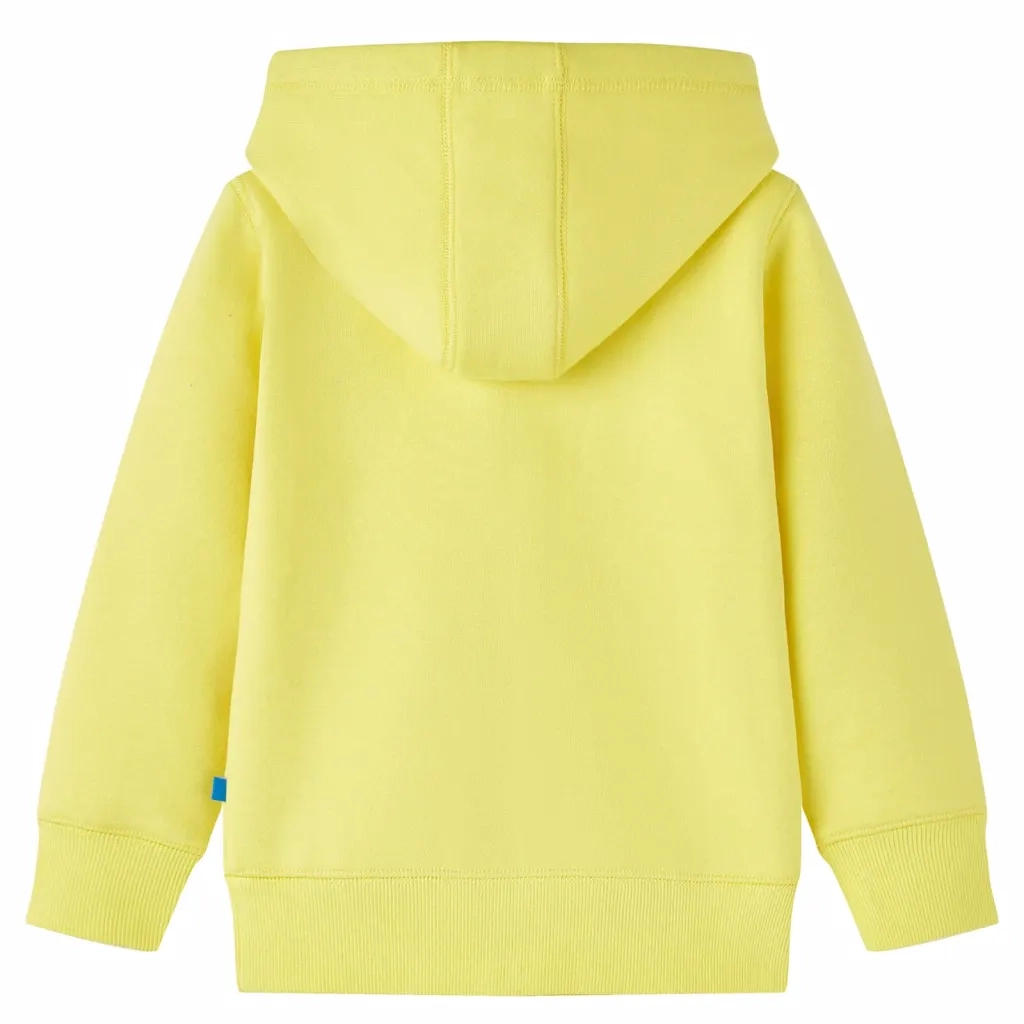 Felpa con Cappuccio e Cerniera per Bambini Giallo Chiaro 128