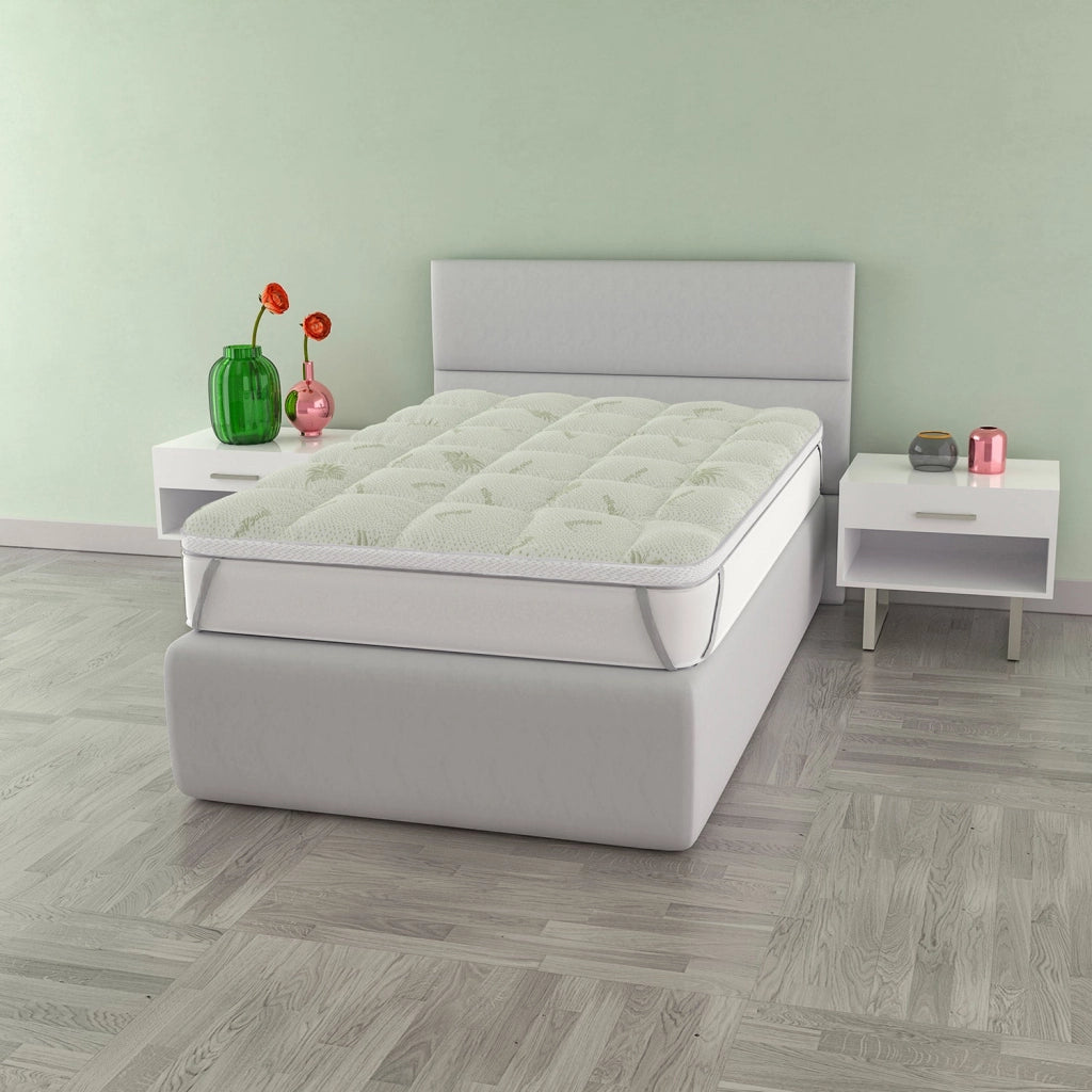 Topper 1 Piazza e Mezzo Trapuntato 800 gr/mq con Elastici Wellness Aloe