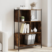 Libreria-Scaffale per Libri-Mobile di Stoccaggio Rovere Fumo 72x28x109 cm in Legno Multistrato