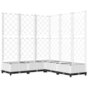 Fioriera | Cassetta per fiori | Vaso da Giardino con Graticcio Bianco 120x120x121,5 cm PP