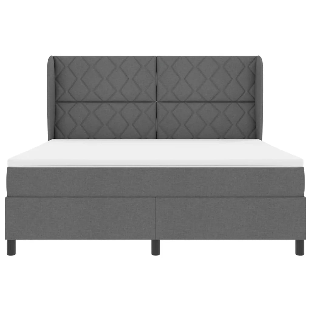 Letto a molle con testiera Grigio scuro 180 x 200 cm Tessuto 3340642