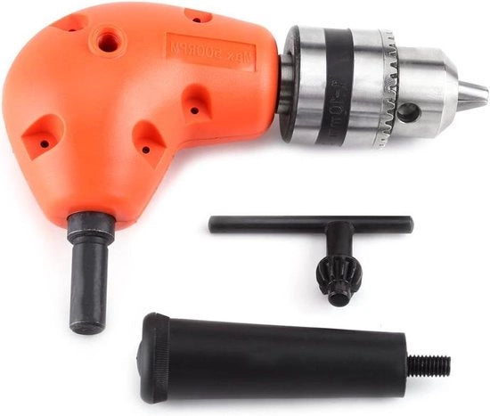 Adattatore di angolo a 90 gradi per trapano 95 mm, aiuto di trapano a forma di Y, manubrio a forma di tubo con maniglia per chiave di trapano per trapano elettrico