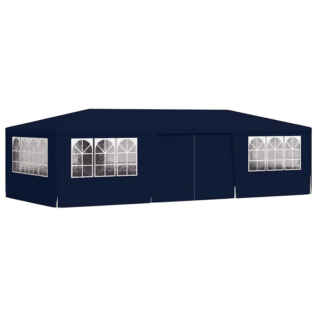 Gazebo | Pergolato Professionale con Pareti 4x9 m Blu 90 g/m2