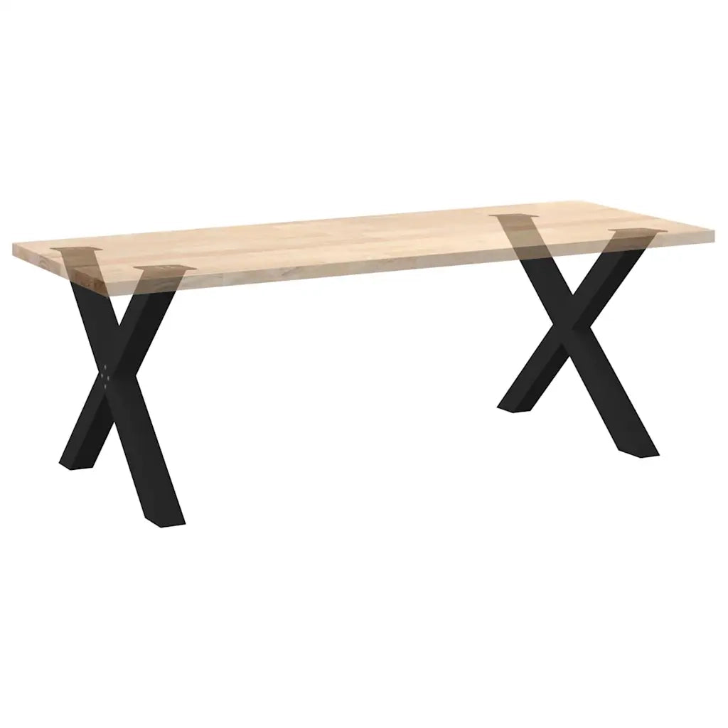 Gambe per tavolo da pranzo a forma di X 2 pz nere 90x(72-73) cm in acciaio 4012984