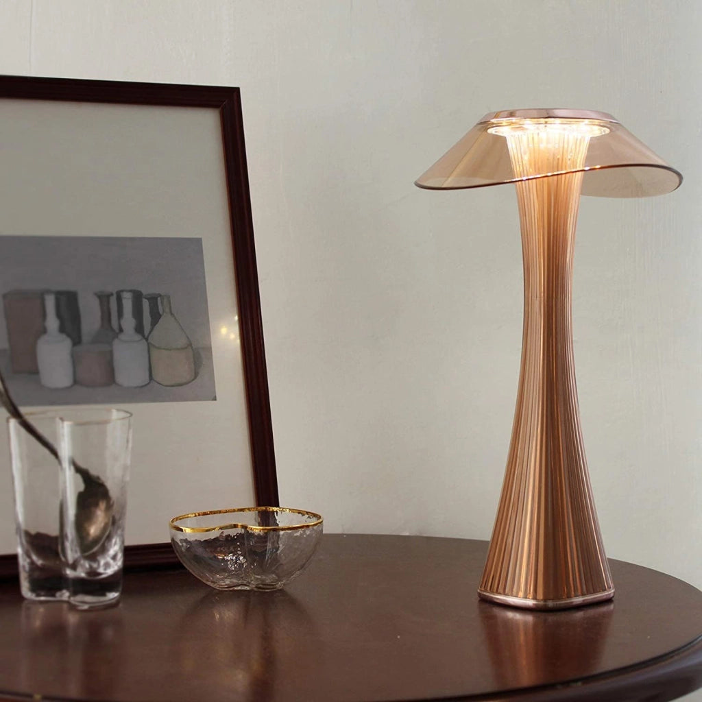 ZMH Lampada da tavolo LED Dimmabile Moderna USB 3 Livelli di Luminosità Rosa Oro da Comodino
