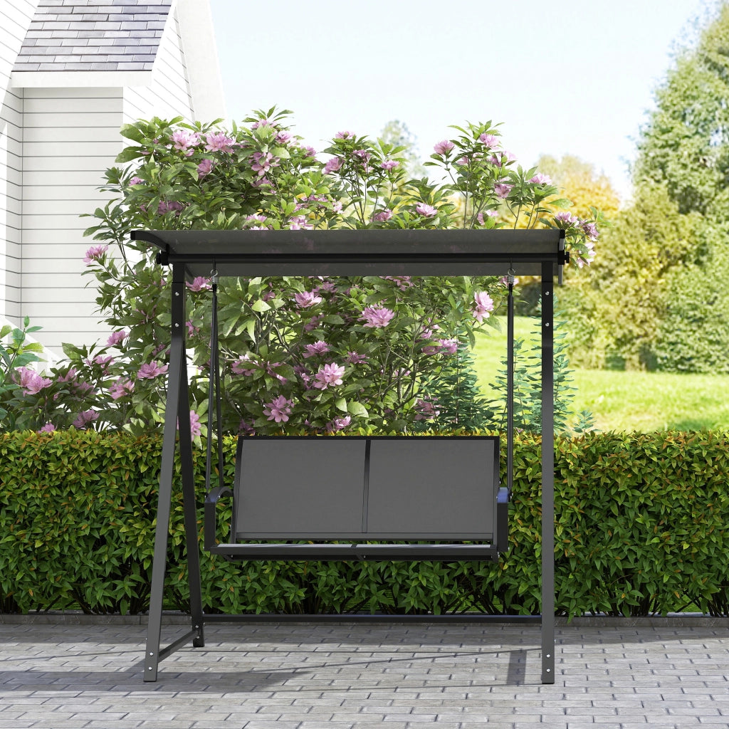 Altalena da Giardino 2 Posti con Tettoia ¨C zephmum ¨C Grigio 160x112x162 cm