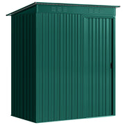 Casetta da Giardino 159x106x181 cm con Prese d'Aria e Porta Scorrevole in Metallo Verde