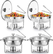 Buffet Set Rond con Coperchio in Vetro - 4 pezzi 

Modello: SC-CDR-4 
Capacità: 4 pezzi 
Materiali: 
 - Coperchio: vetro 
 - Corpo: acciaio inossidabile 
Dimensioni: 
 - Diametro: 40 cm 
 - Altezza: 15 cm