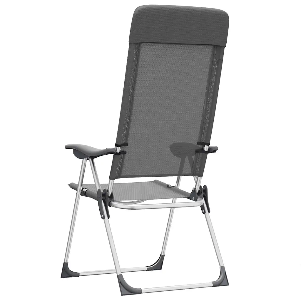 Sedie Pieghevoli da Campeggio 4 pz Grigio in Alluminio 44307