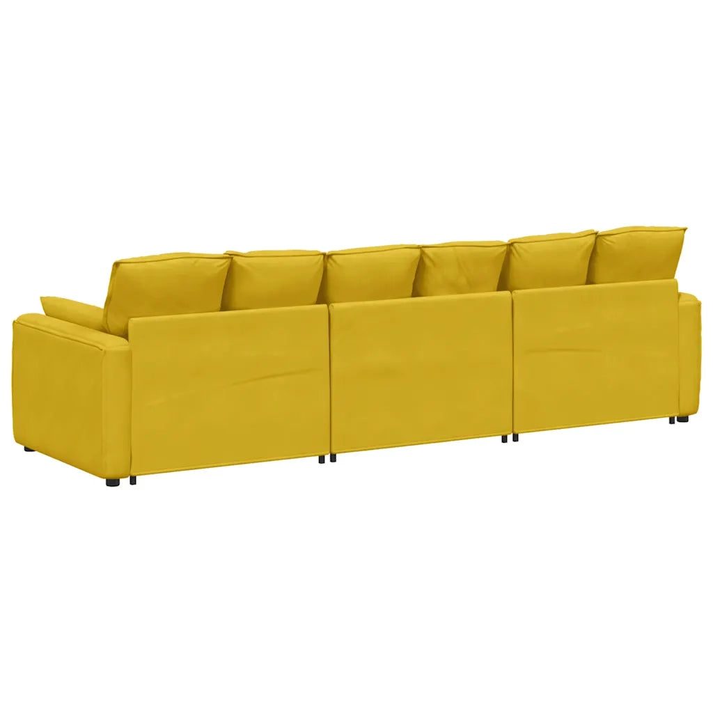 vidaXL Divano Modulare con Cuscini Giallo