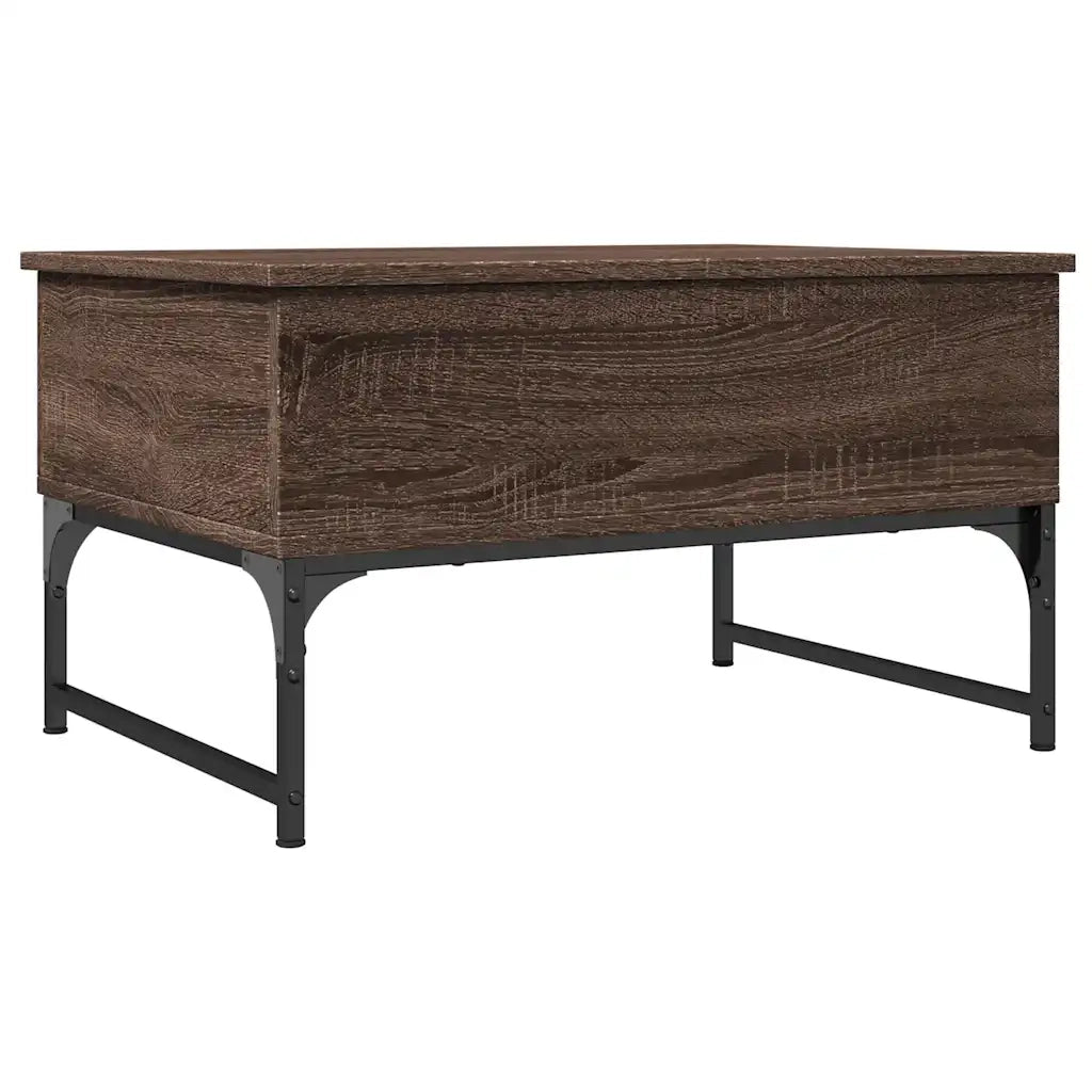 Tavolino Salotto Rovere Marrone 70x50x40cm Multistrato Metallo 845375