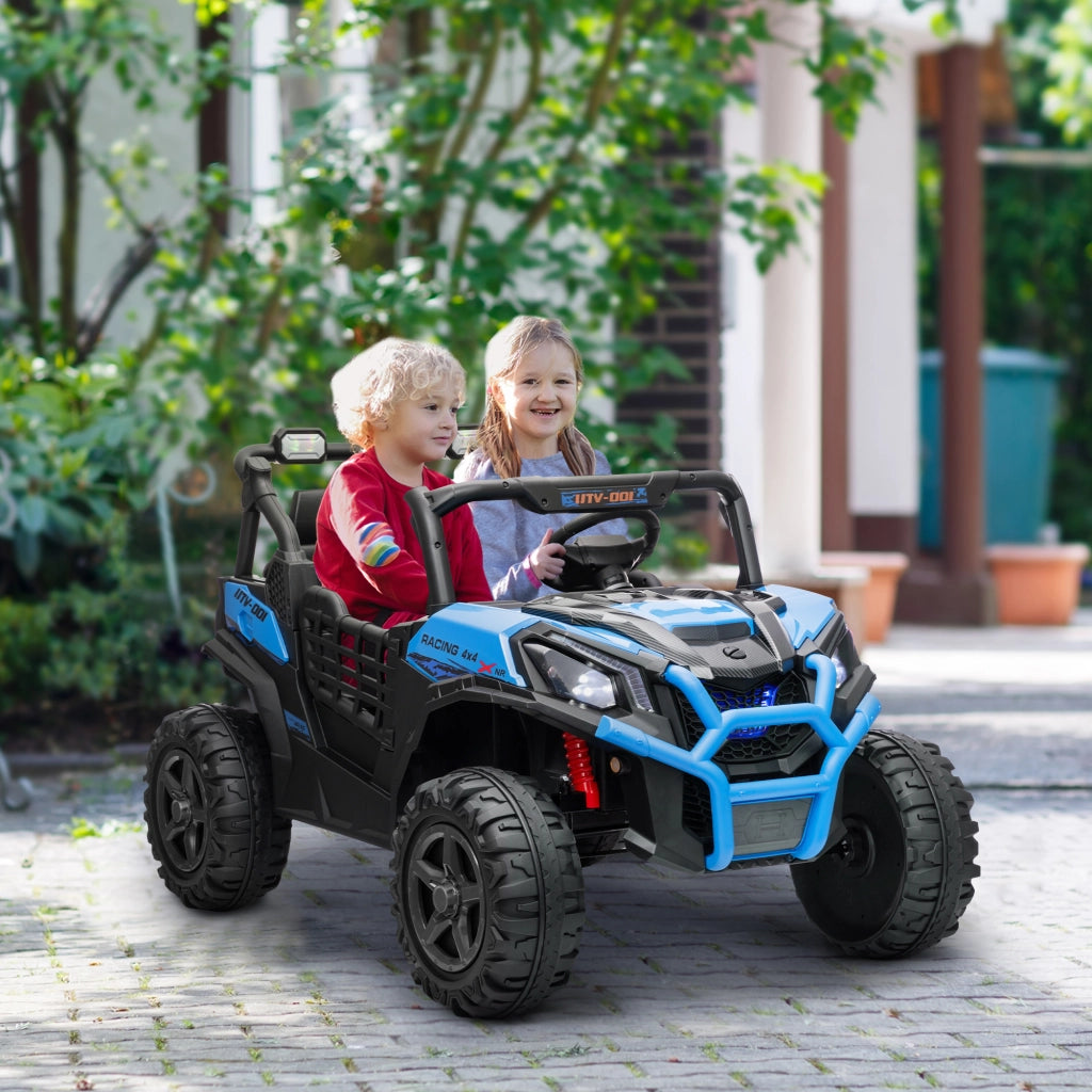 Macchina Elettrica per Bambini 24V a 2 Posti con Telecomando e 3 Velocit¨¤, Et¨¤ 3-8 Anni, Blu