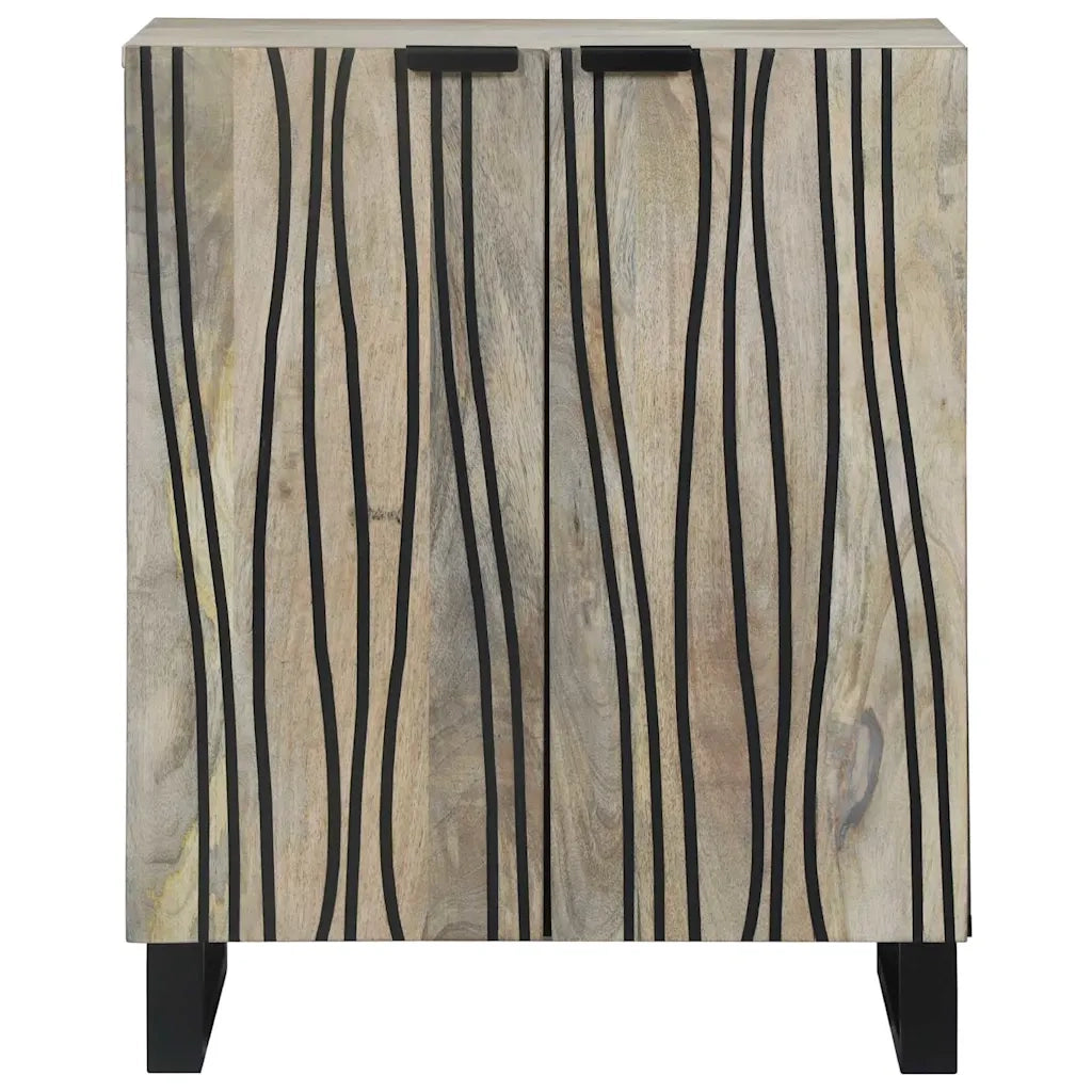 Credenza-Buffet-Armadio da cucina Bianco 60 x 33.5 x 75 cm Legno massello di mango 183586