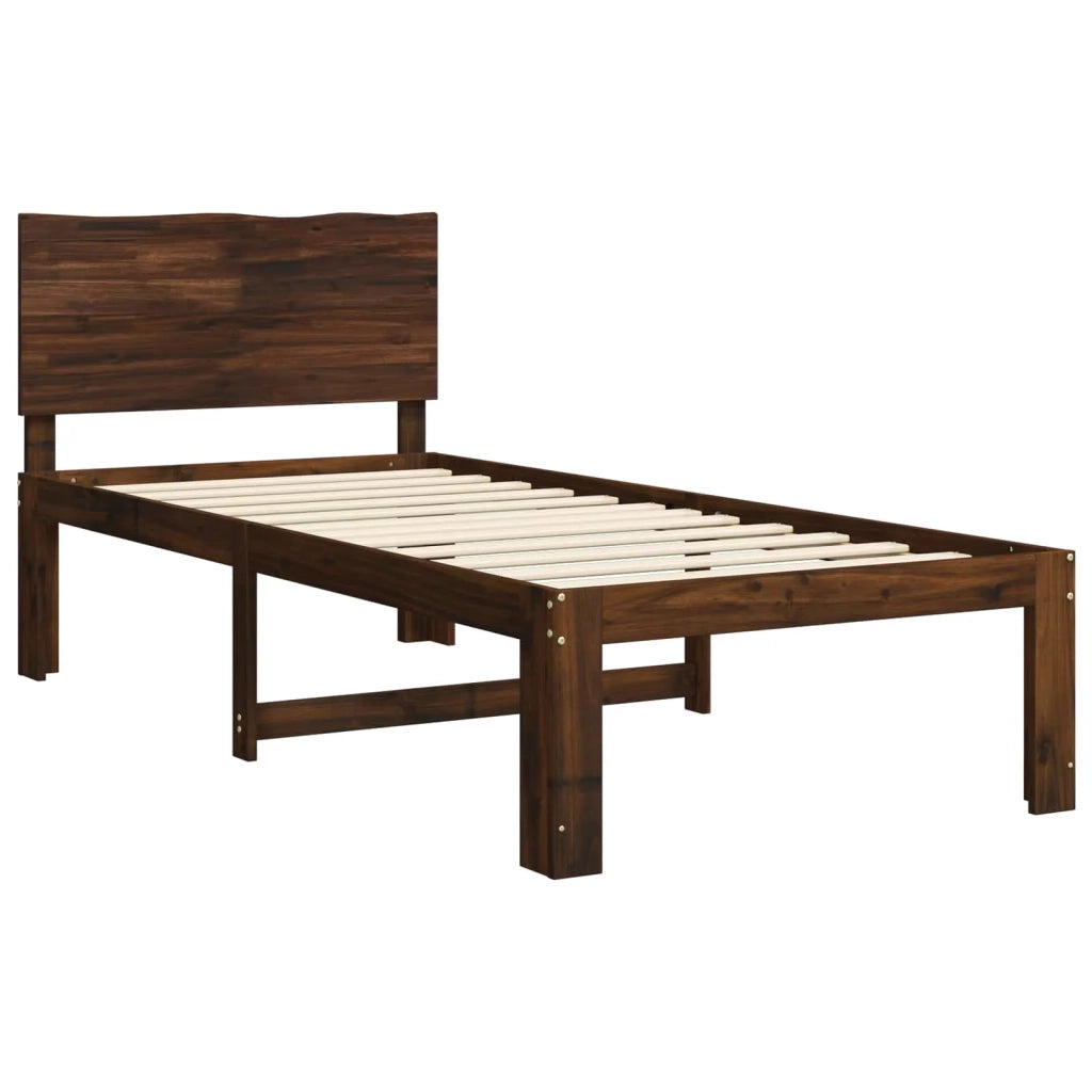 Letto Singolo con Testiera ROSTOCK Marrone Scuro 80 x 200 cm 903410
