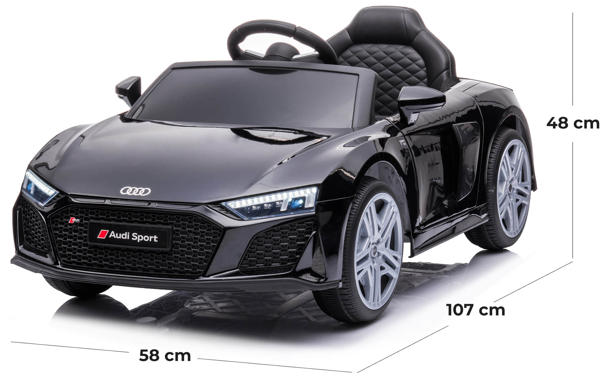Macchina Elettrica per Bambini 12V con Licenza Audi R8 Sport Nera