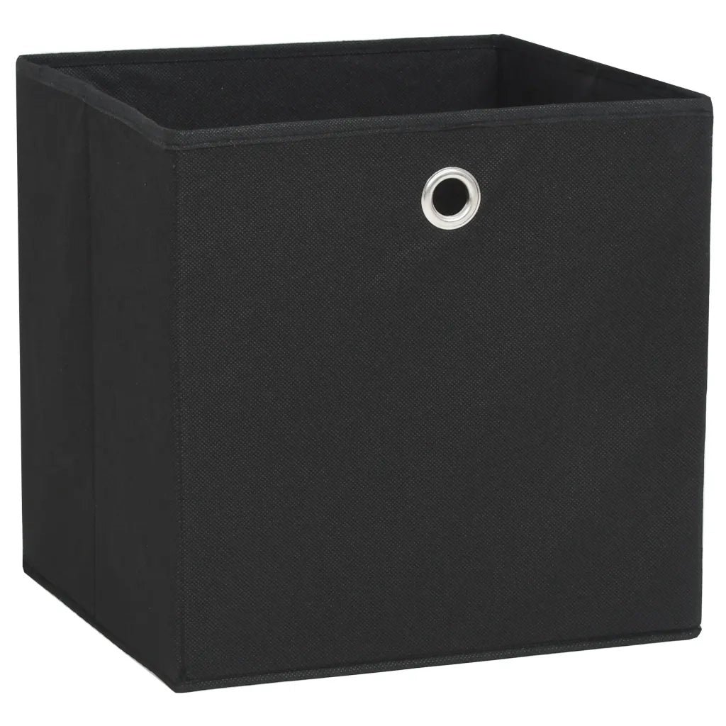 Contenitori 4 pz in Tessuto non Tessuto 28x28x28 cm Nero 325187