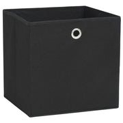 Contenitori 4 pz in Tessuto non Tessuto 28x28x28 cm Nero 325187