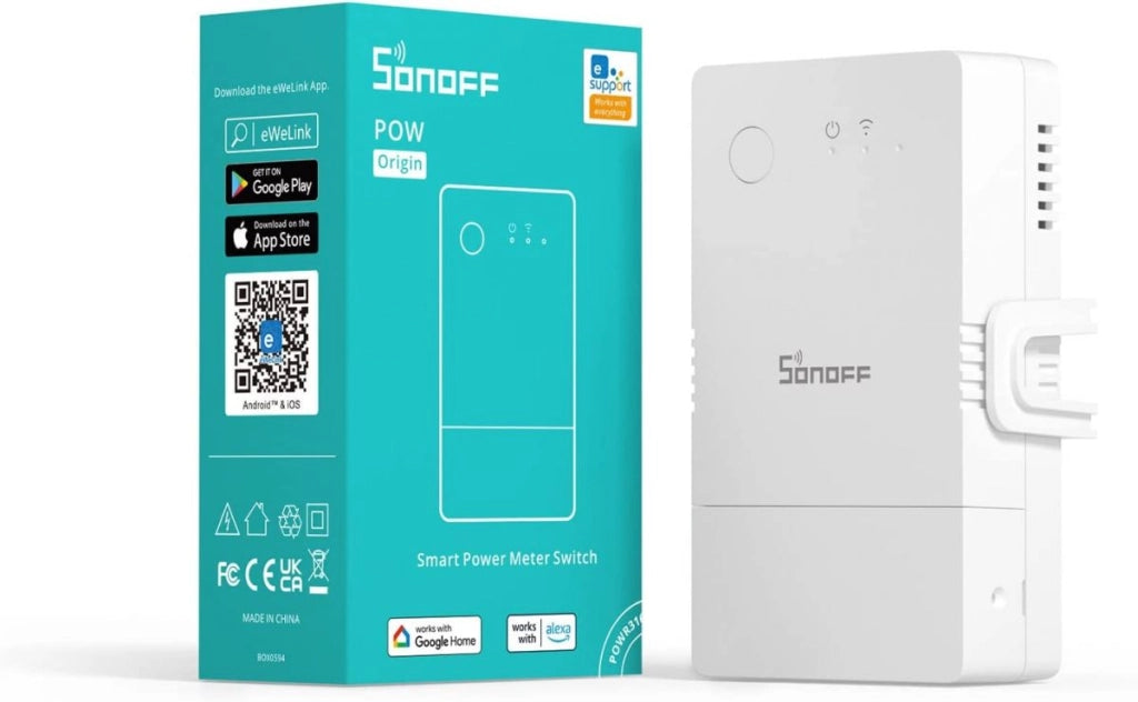 SONOFF POWR316 Interruttore intelligente d'origin con misuratore di consumo 16A WiFi con misura consumo elettrico su schermo digitale LCD e protezione...