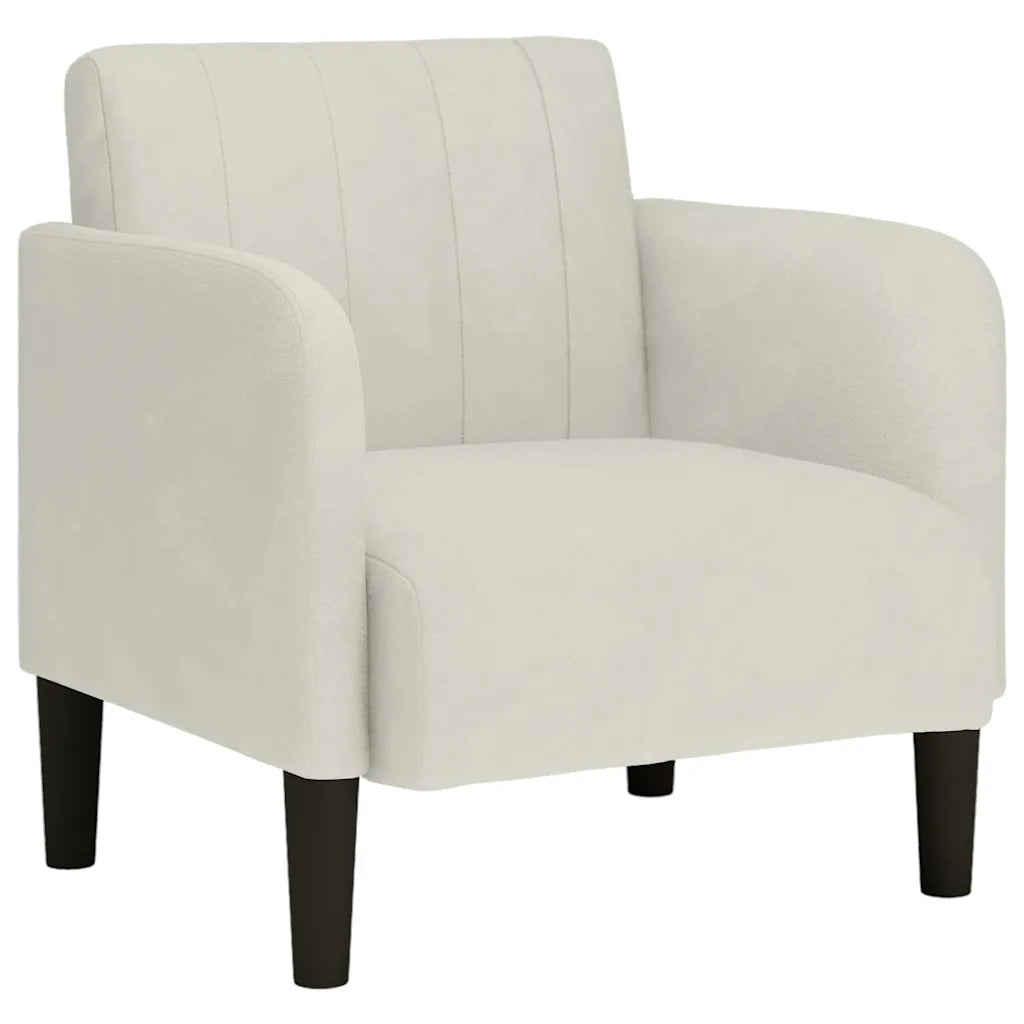 Divano Sedia con Braccioli Crema 54 cm in Velluto 4100585