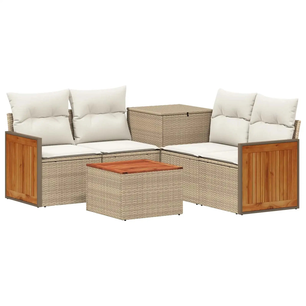 Set di divani 6 pz Beige e Bianco Crema 3447724