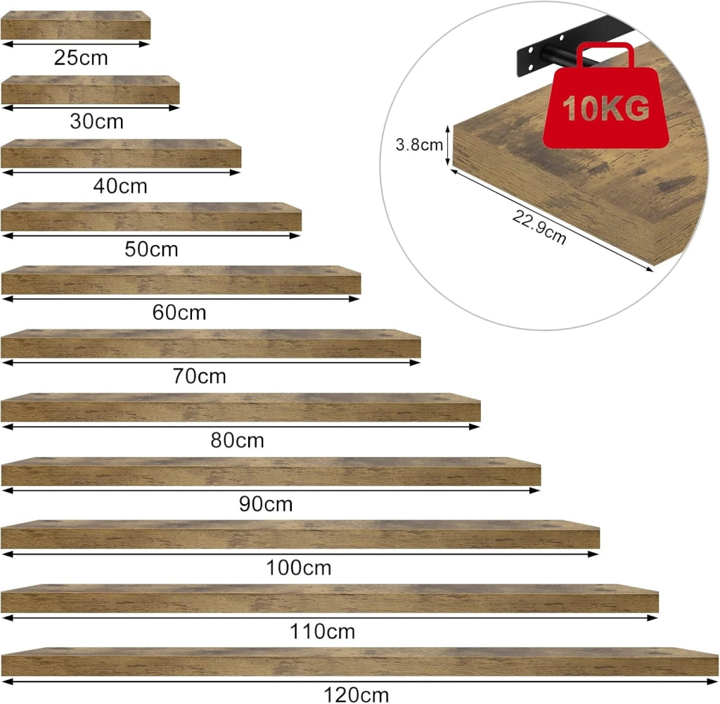 Mensola da Parete, Mensola da Muro, Legno MDF, Set di 2, per Cucina, Bagno, Soggiorno, ECC RG9318hov-2
