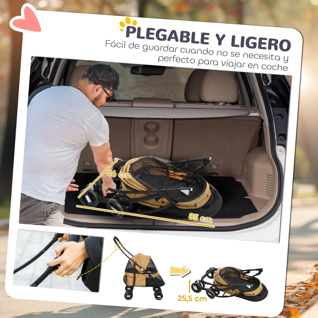 Casetta per Cani Pieghevole ¨C zephmum ¨C Marrone, Acciaio, 60x40x50