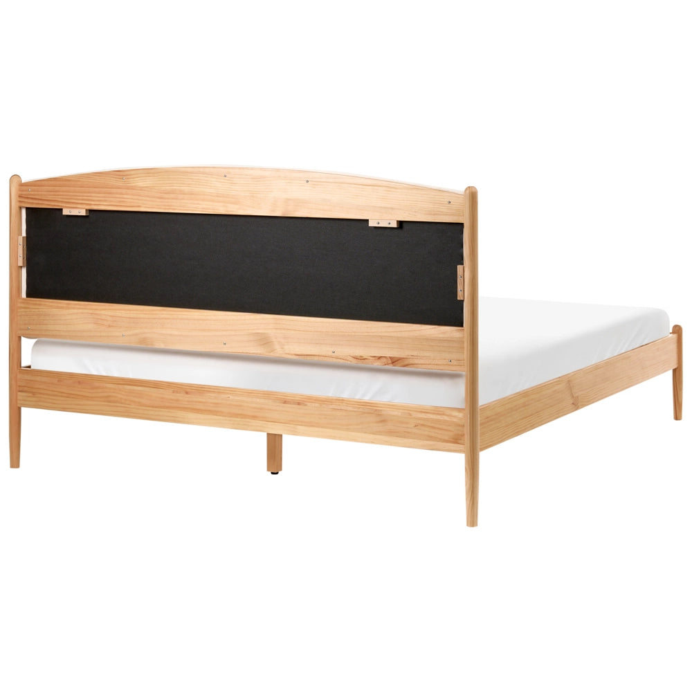 Letto minimalista con rete a doghe e testiera imbottita 160x200 cm stile elegante