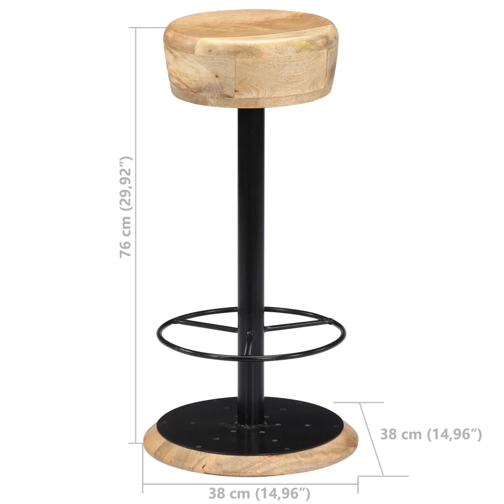 Sgabelli da Bar 2 pz in Legno Massello di Mango cod mxl 66757