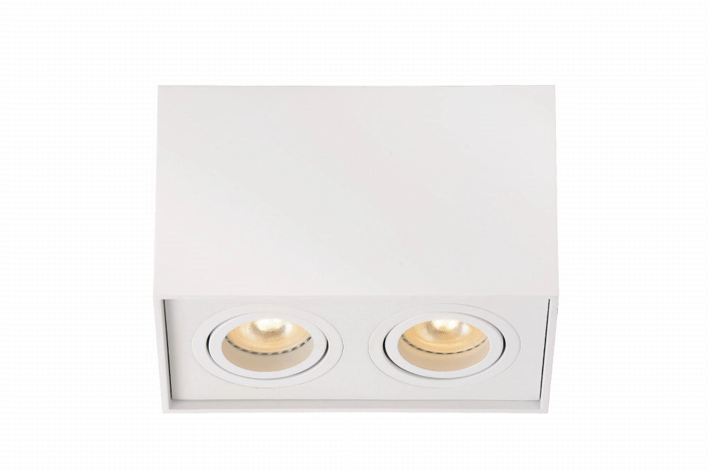 Faretto Lucide Tube 2 luci GU10 bianco alluminio soffitto