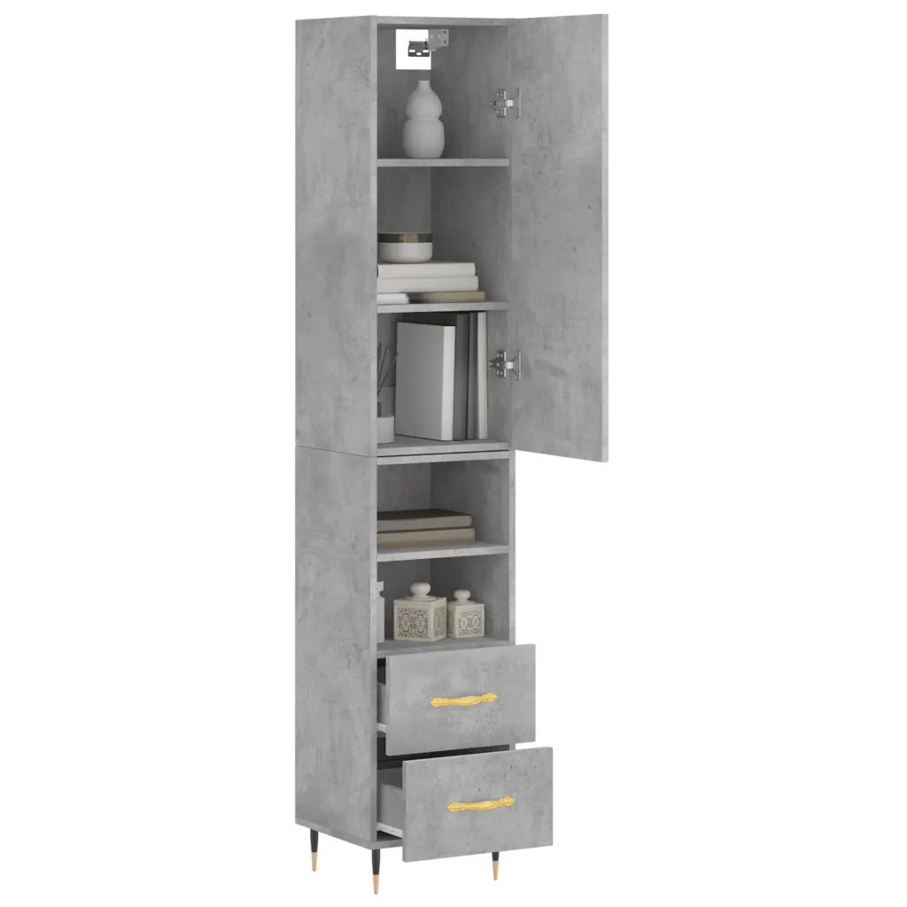 Credenza Grigio Cemento 34,5x34x180 cm in Legno Multistrato 3198901