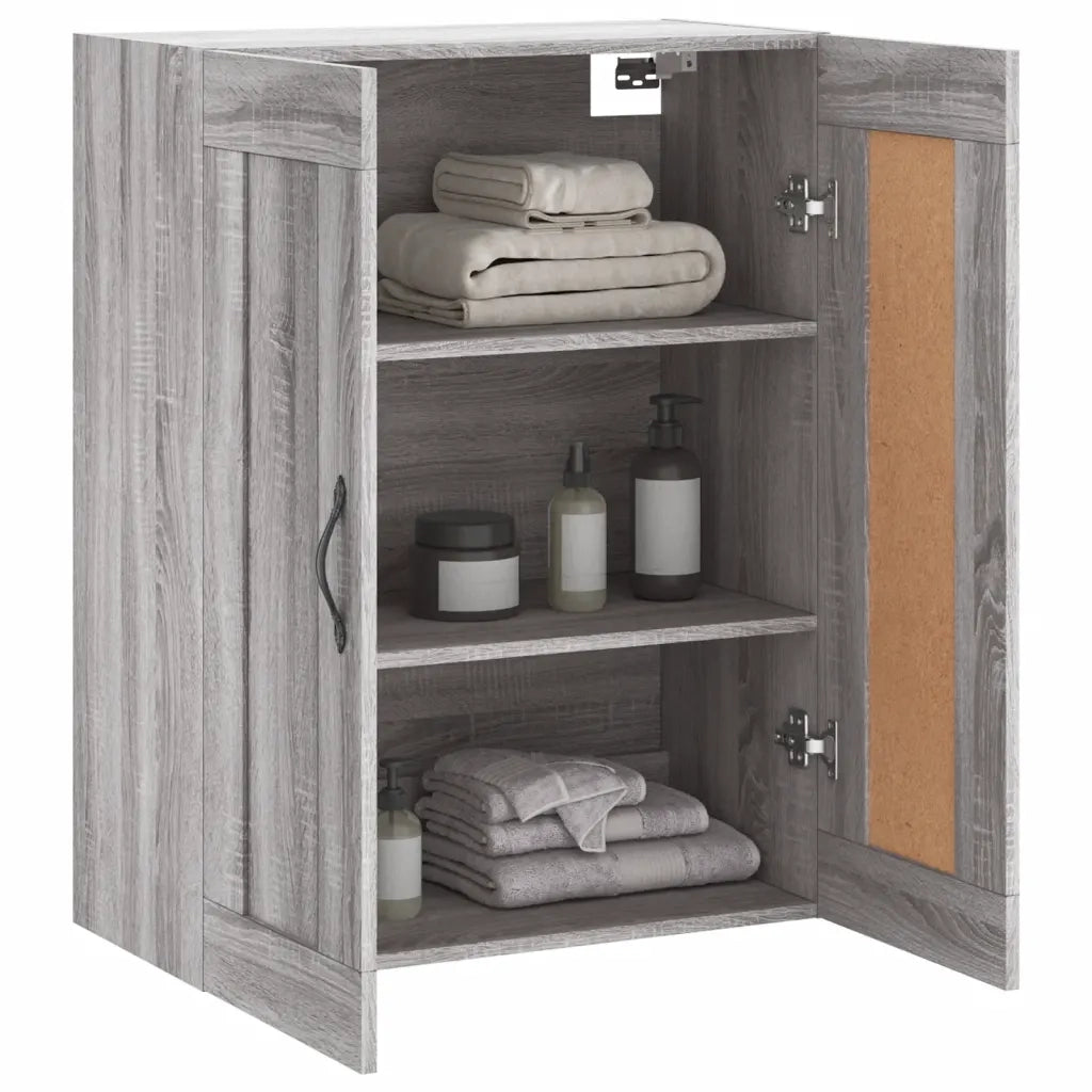 Armadietto a Muro | Mobile a Parete Grigio Sonoma 69,5x34x90 cm Legno Multistrato