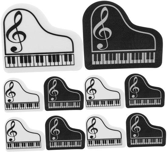 Pianogomma da disegno 10 pezzi - Gomme da scrivere - Disegno creativo - Materiale scolastico - Dimensioni 4,50 x 4,00 x 0,50 cm - Gomme da disegno
