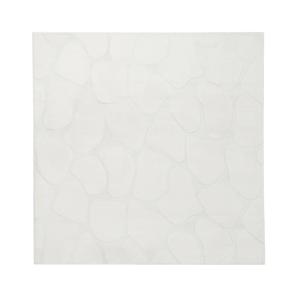 Tappeto decorativo rettangolare in jacquard, 160 x 160 cm, bianco sporco design elegante