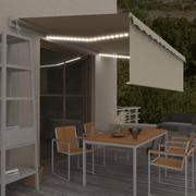 Tenda Automatica con Parasole Sensore Vento e LED 5x3 m Crema 3069352