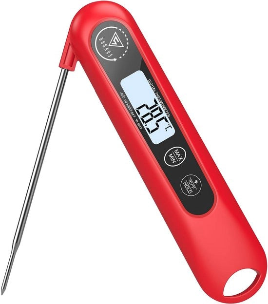 Termostato per carne - 3S Direct Lettore Preciso Termometro di cottura con illuminazione di sfondo e sonde estensibili per cucina, BBQ, acqua e latte