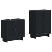 Set di Armadi da Bagno da 2 Pezzi EDE Nero Legno ingegnerizzato 3417577