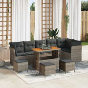 Set Divano da Giardino con cuscino 10 pcs Grigio 3363463