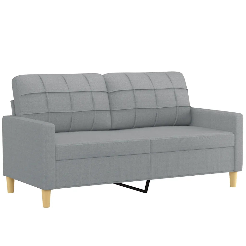 Divano | Divano da soggiorno | Sofa a 2 Posti Grigio Chiaro 140 cm in Tessuto