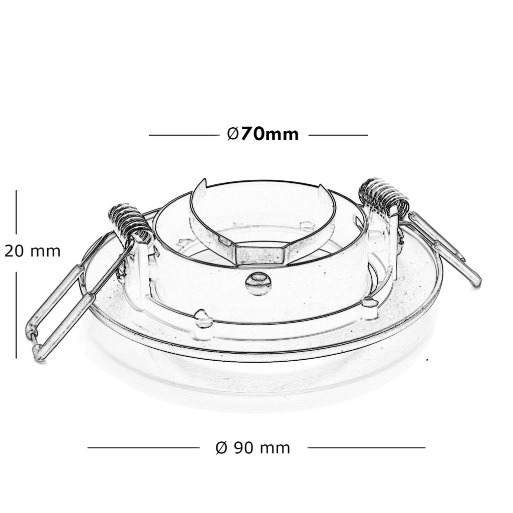 Porta faretto nero supporto luci incasso 75mm luce LED soffitto orientabile GU10 COLORE NERO