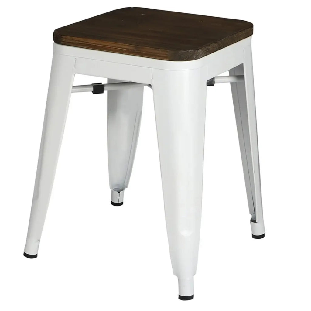 Set di 4 sgabelli in stile industriale in metallo, colore bianco opaco - Collezione FACTORY.