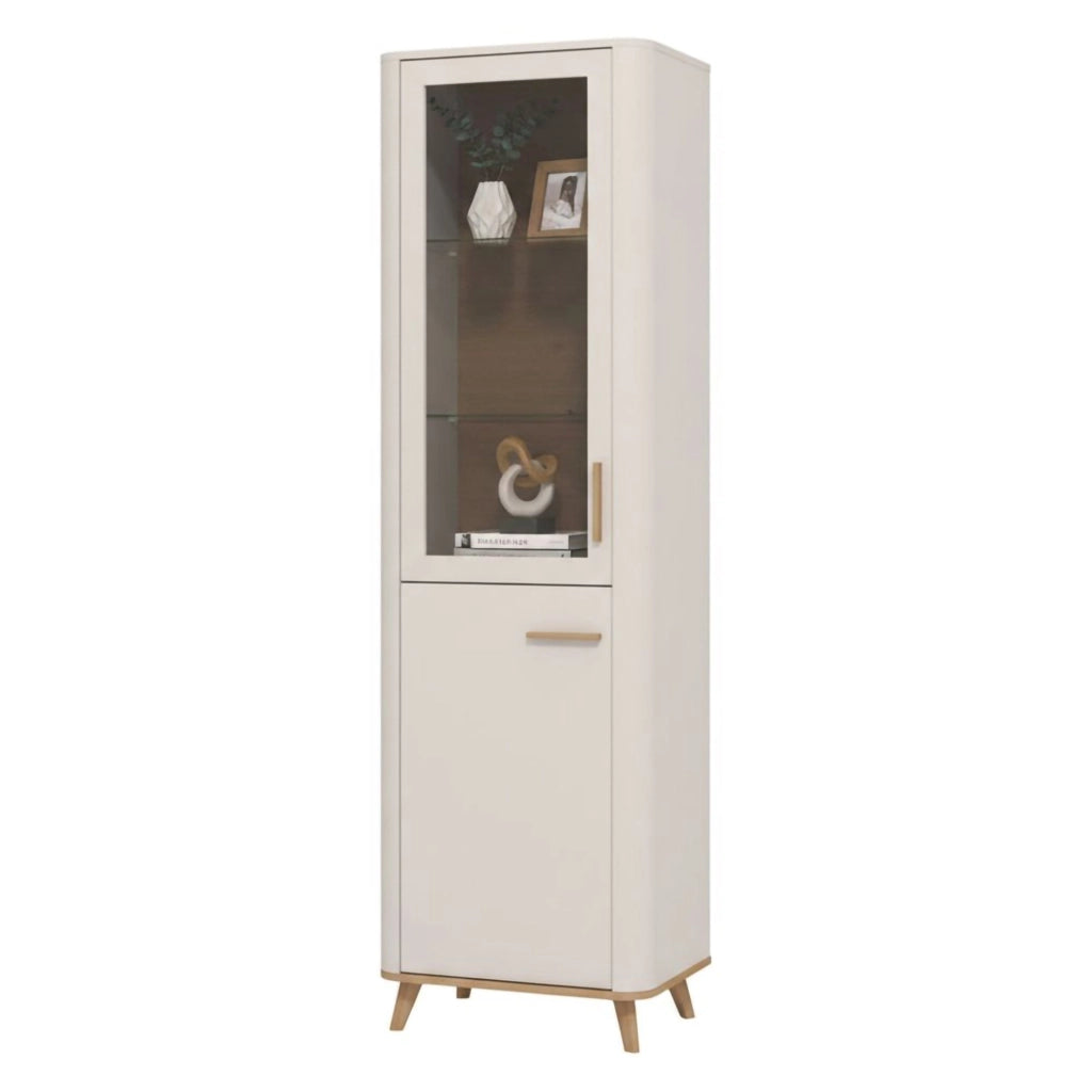 Mobile Espositore Sparso, Vetrina 4 Ripiani, 58x40x193h cm Beige