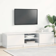 Mobile Porta TV Bianco Lucido 140x40x35,5 cm Legno Multistrato 800654