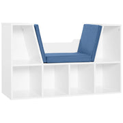 Libreria a cubi con panca ¨C zephmum ¨C blu, legno, 102x30x61 cm